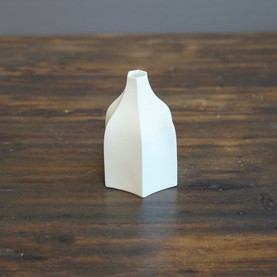 Six Sided White Bud Vase #KT114