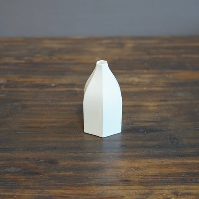 Six Sided White Bud Vase #KT115