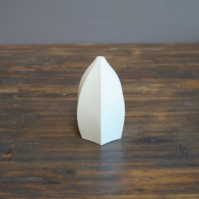 Six Sided White Bud Vase #KT121