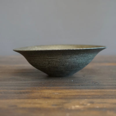 Pewter Coated Rimmed Dessert Bowl #K03B