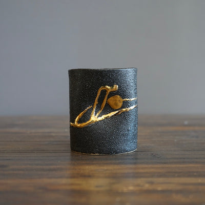 Gilded Coal YUNOMI Tea Cup #HT416B