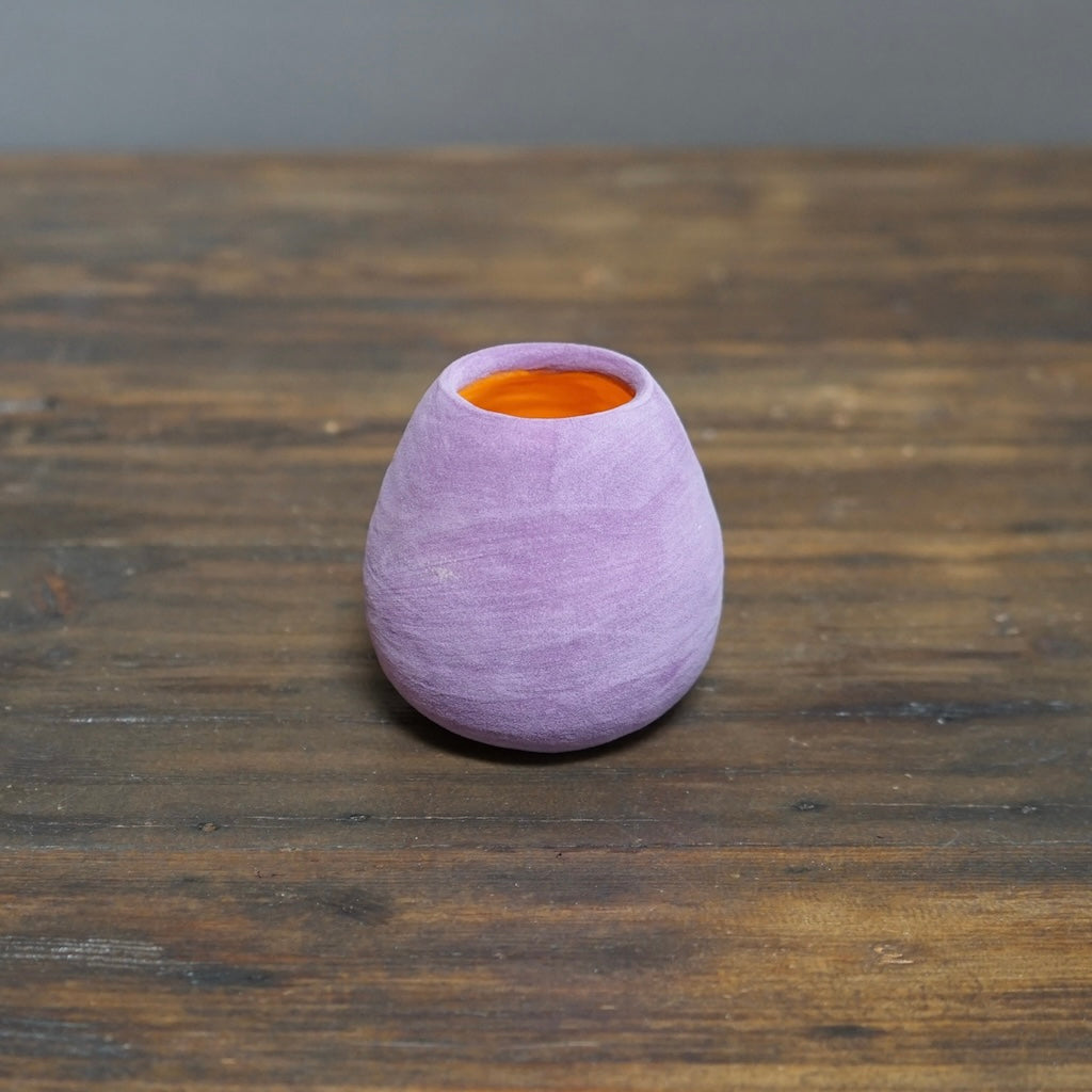 Lavender / Orange Mini Dino Vase #JT366G