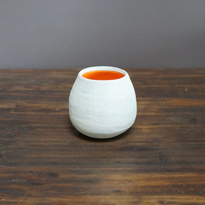 Robin's Egg / Orange Mini Dino Vase #JT366D