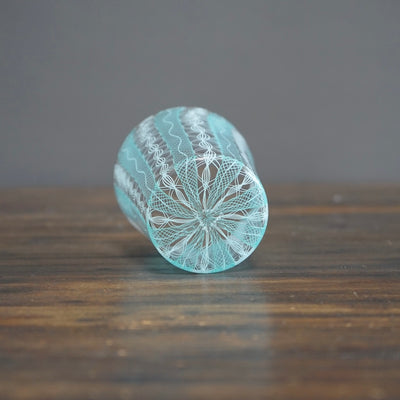 Turquoise Lace Glass Tumbler #U1B