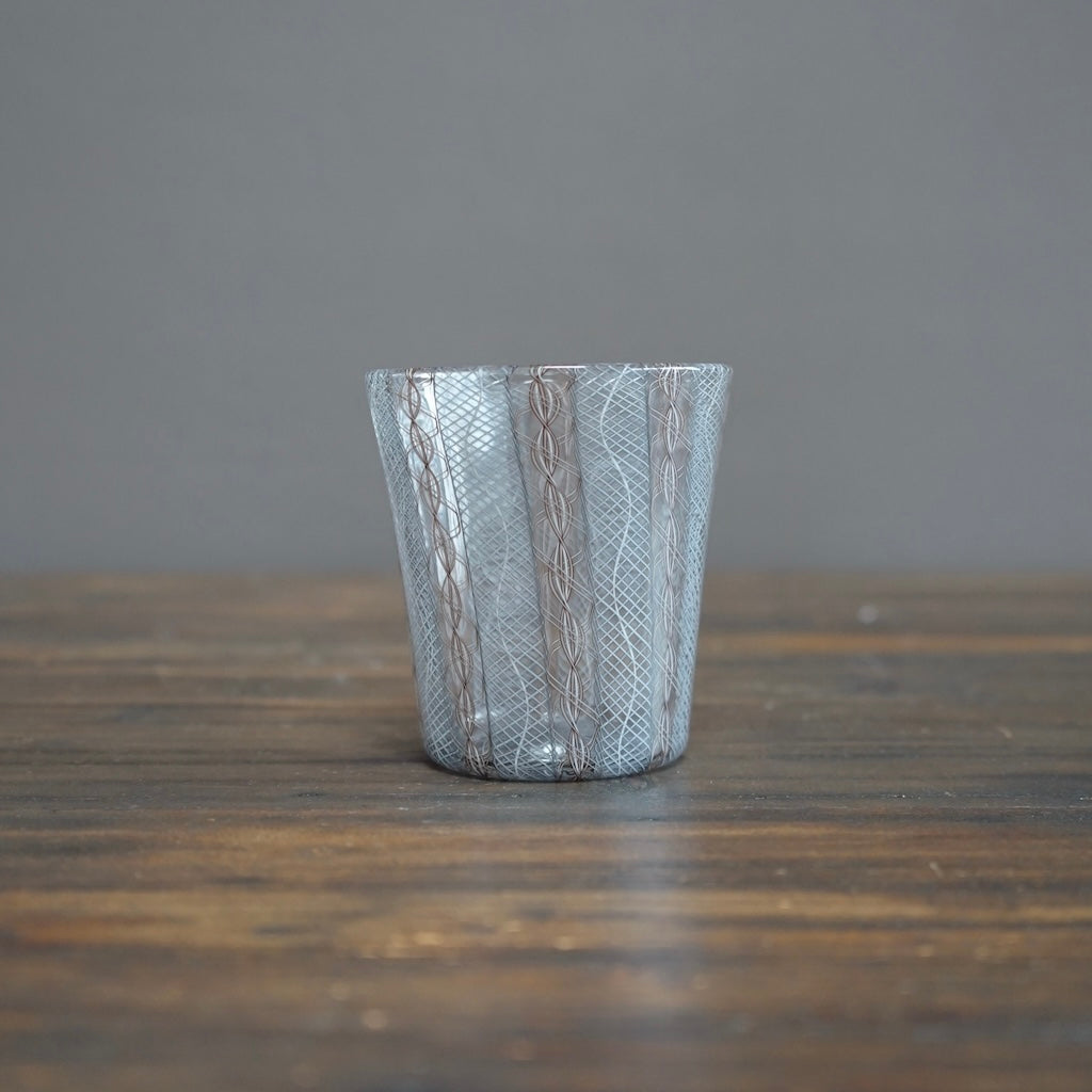 Gray Lace Glass Tumbler #U1E