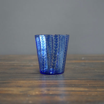 Blue Lace Glass Tumbler #U1P