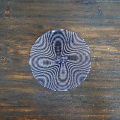 Blue Glass Spiral Plate #U6A