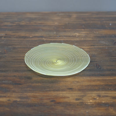 Yellow Glass Spiral Plate #U6B