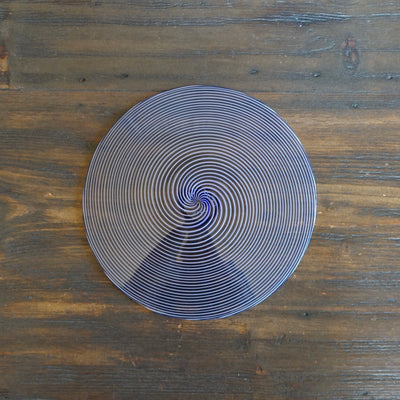 Blue Glass Spiral Plate #U6C