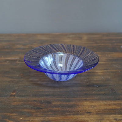 Blue Lace Glass Rimmed Bowl #U7A