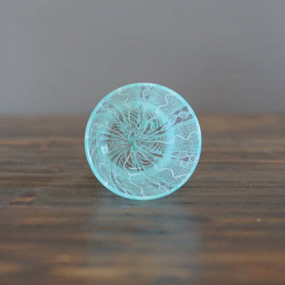 Sky Blue Lace Glass Sake Cup #U11A