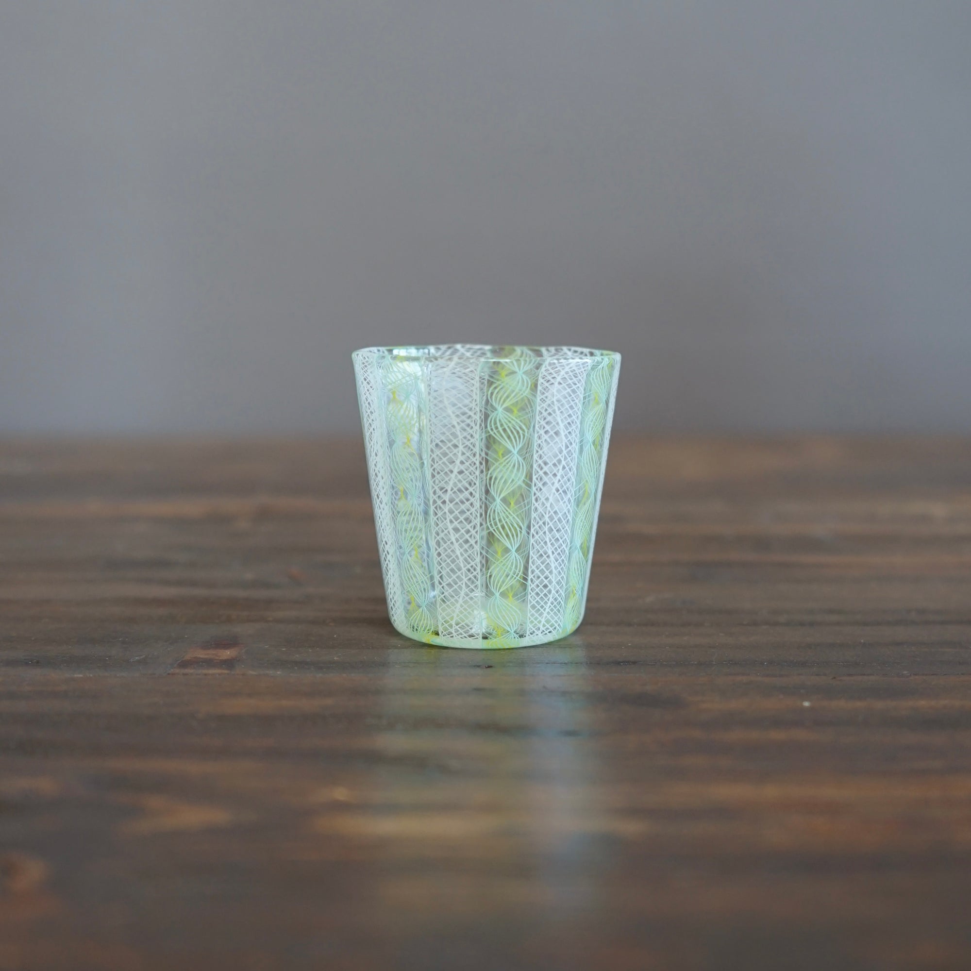 Green Lace Glass Sake Cup #U11B