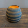 Brown Stripe / Orange Dino Vase #JT366B