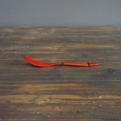 2 Tone Red Lacquer Fork #F91-7