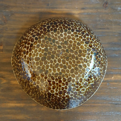 Dark Brown Dots Serving Bowl #LK781D