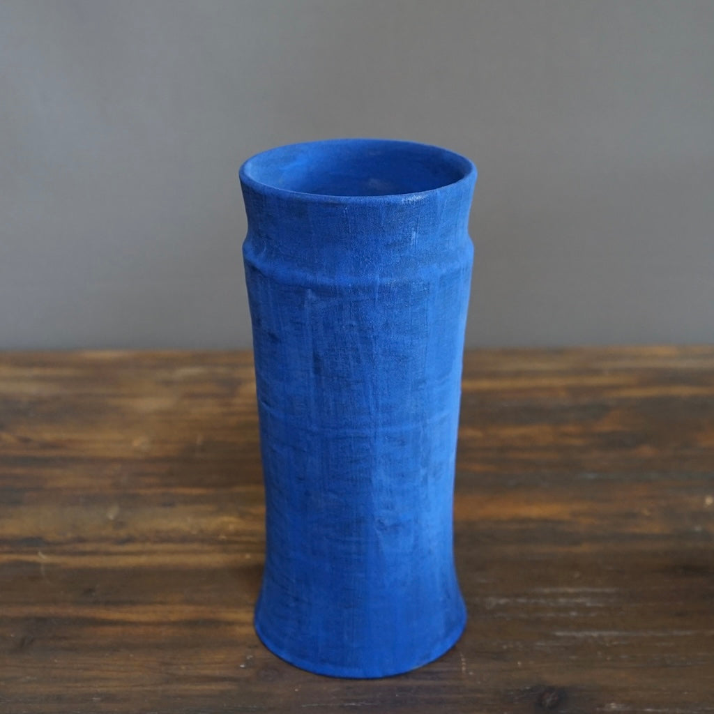 Blue / Forest Green Column Vase #JT347B