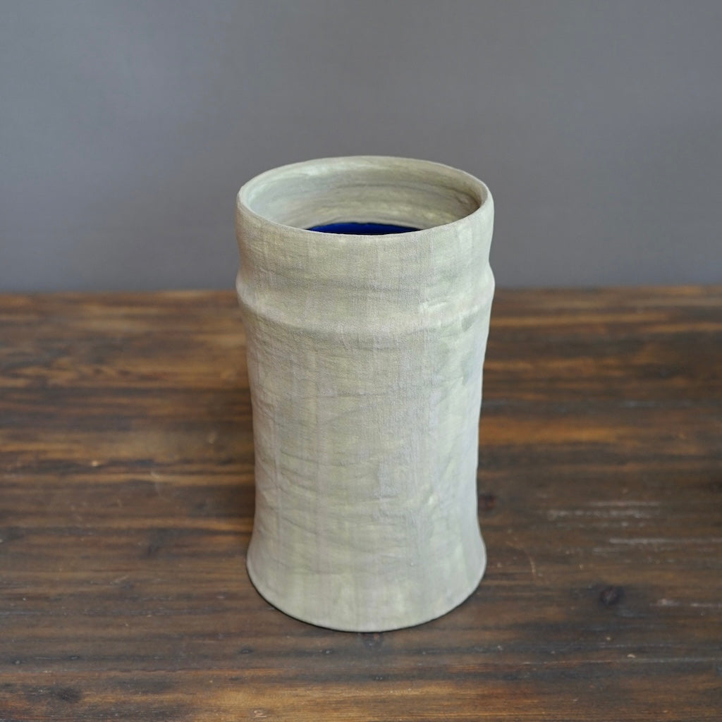 Green / Blue Column Vase #JT347D