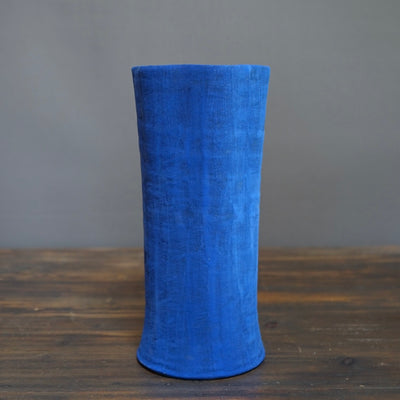 Blue / Yellow Fluted Vase #JT348B