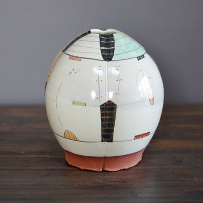 "Schematics" Globe Form Vase #BC25