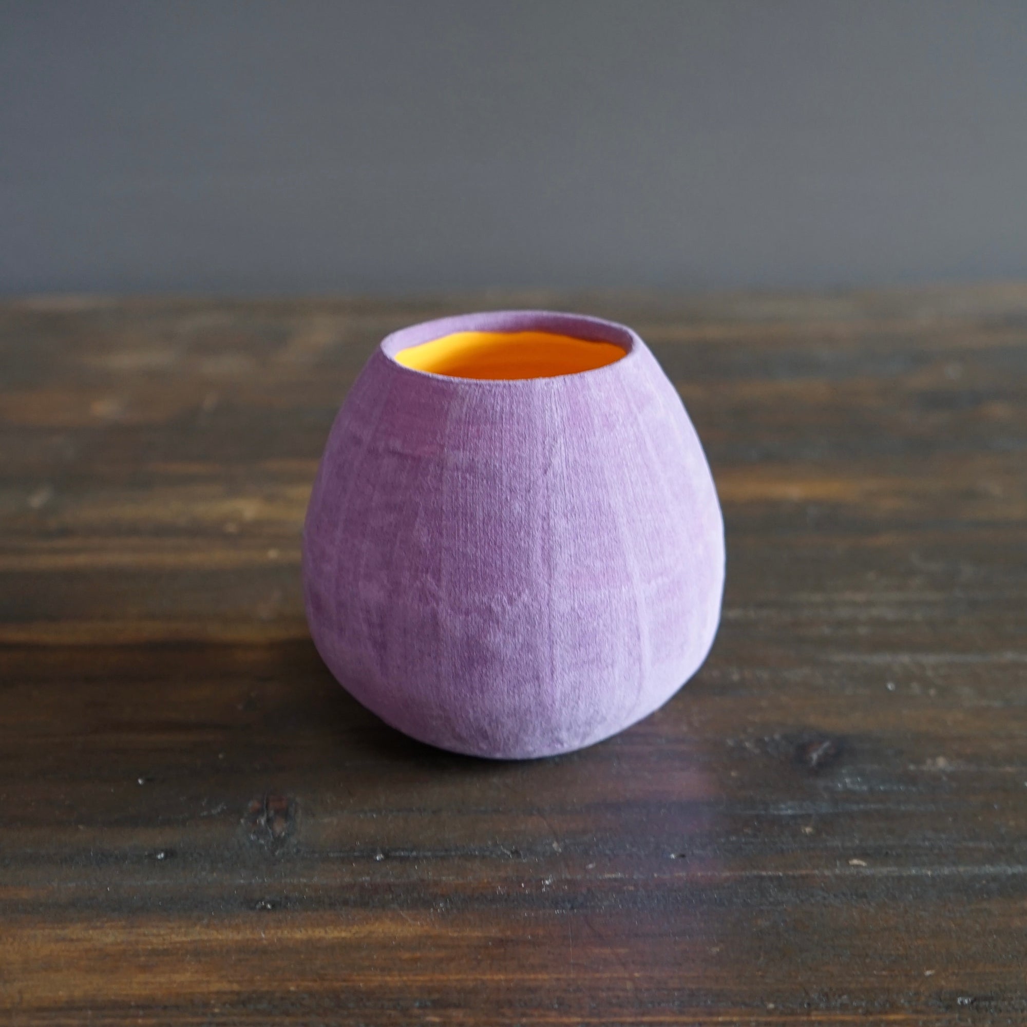 Lavender / Orange Small Dino Vase #HT353C