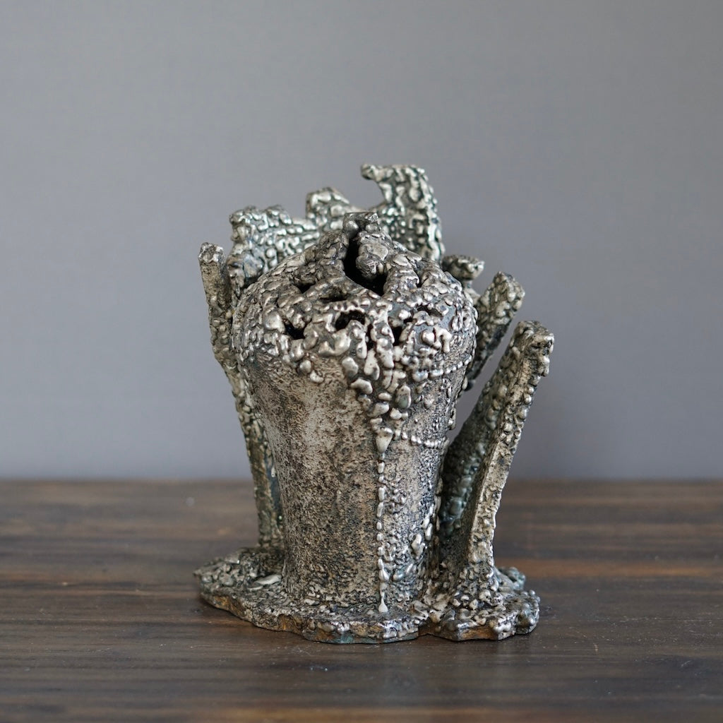 Silver Sculpture Flower Vase #HT429