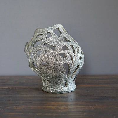 Silver Sculpture Flower Vase #HT430