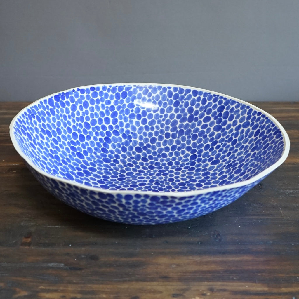 Blue Dots Serving Bowl #LK801