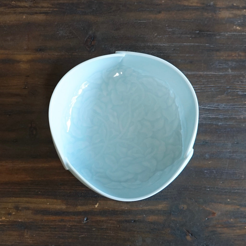 Blue Celadon Arabesque Bowl #KG5