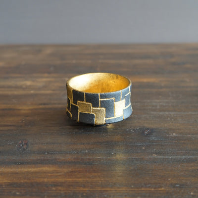 Gilded Geometric Inlay GUINOMI Sake Cup #OMT100A