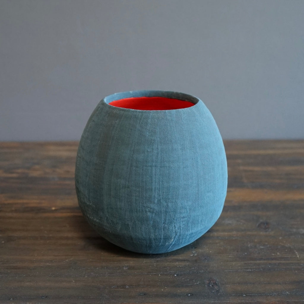 Gray / Red Dino Vase #JT360H