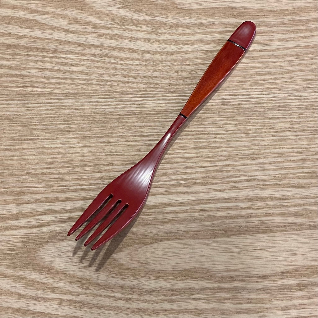 2 Tone Red Lacquer Fork #F91-7
